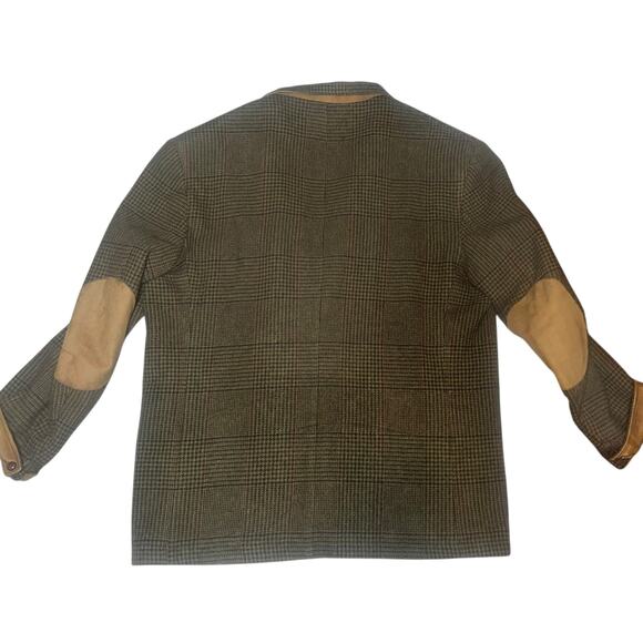 Vintage Nautica Wool Blazer Sport Coat Mens XL  Brown Herringbone Elbow Patch - Picture 2 of 13